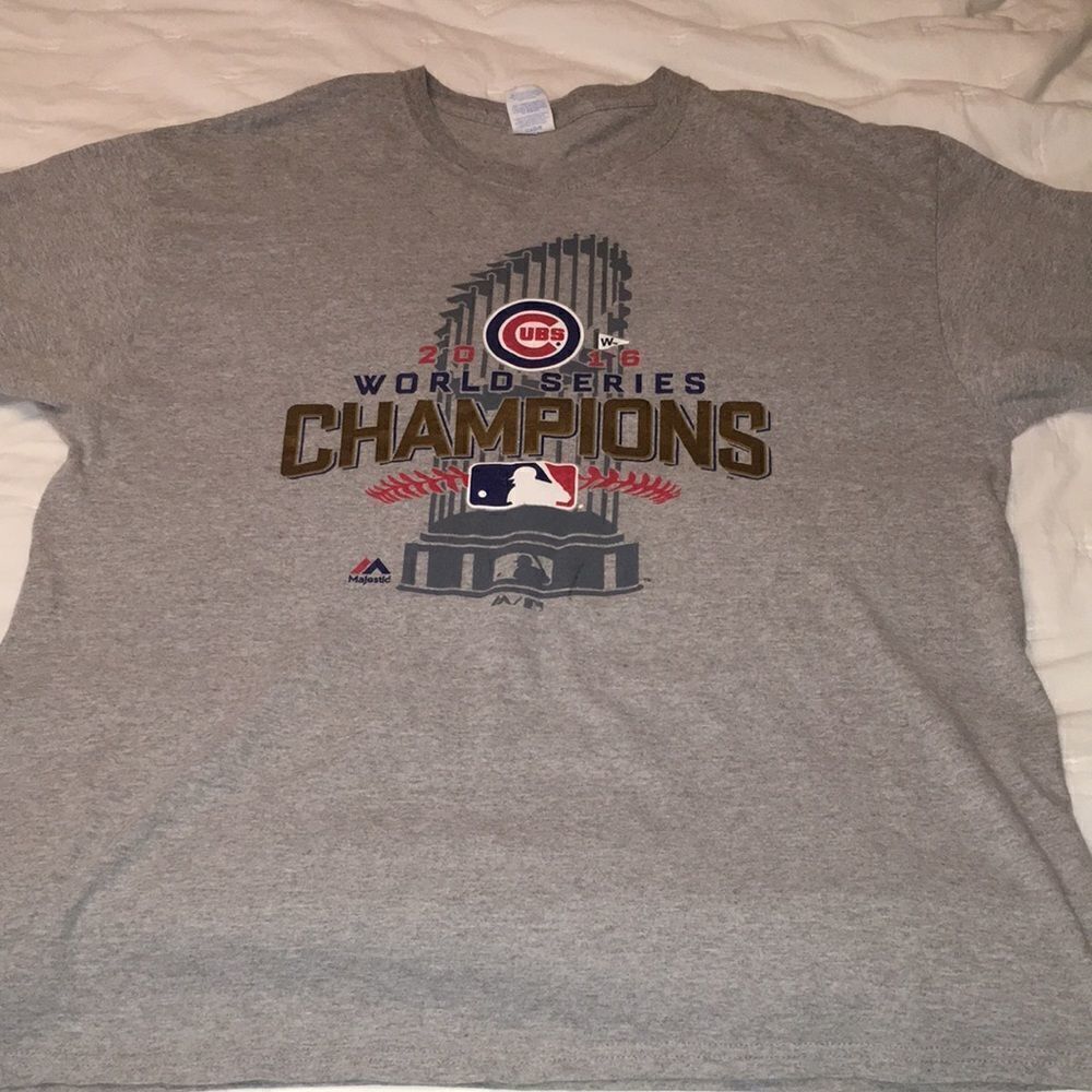 Chicago Cubs Gray 2016 World Series Champions MLB Baseball T shirt XL mens
